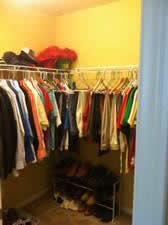 Before... closet had  only one shelf and rod...